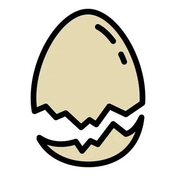 Farm eggshell icon, outline style Stock Illustration