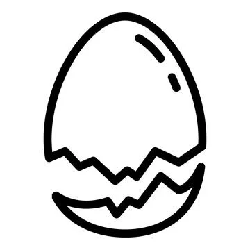 Farm eggshell icon, outline style Stock Illustration