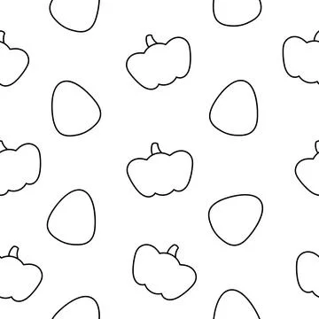 Farm elements. Seamless pattern. Coloring Page. Stock Illustration