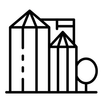 Farm elevator icon, outline style Stock Illustration