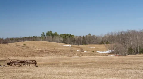 Farm Field during Winter Stock Footage 68762876