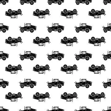 Farm field tractor pattern seamless vector Illustrazione stock