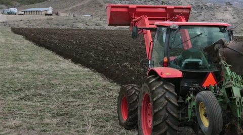Farm field tractor plowing spring planting HD 2474 Stock Footage 36784400