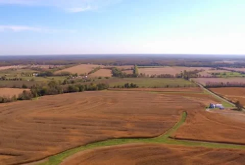 Farm fields aerial midwest Video stock 8960389