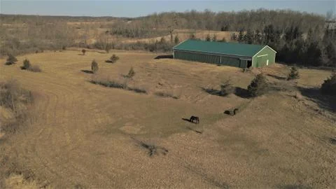 Farm Fields and a Barn Stock Photos