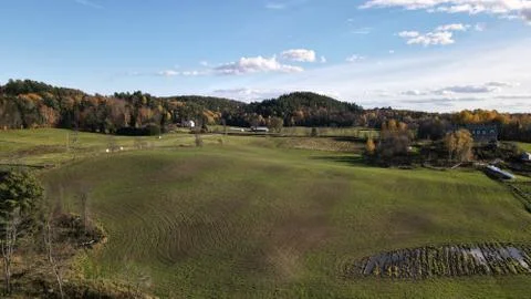 Farm fields of autumn Stock Photos