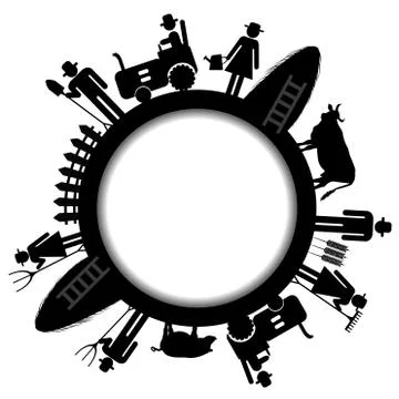 Farm frame icon Stock Illustration