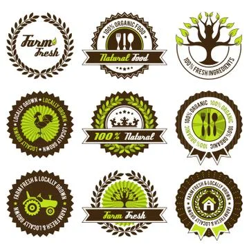 Farm fresh label set Stock Illustration