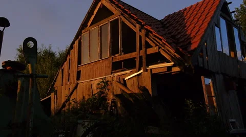 Farm in Germany at sunset 스톡 동영상 68978289