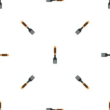Farm handle fork pattern seamless vector Illustration