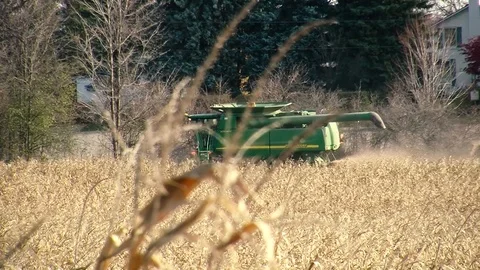 Farm Harvester Machine Stock Footage 93471792