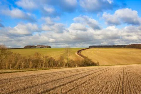 Farm on the hill Stock Photos