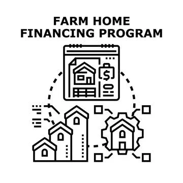 Farm home financing program for agricultural property investment Stock Illustration