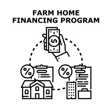 Farm home financing program budgeting and loan management Stock Illustration