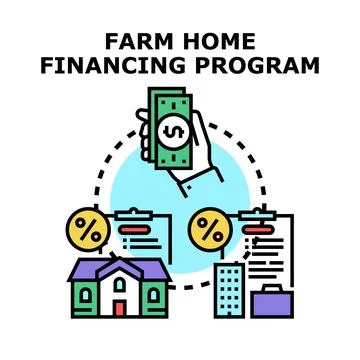 Farm home financing program budgeting and loan management Stock Illustration