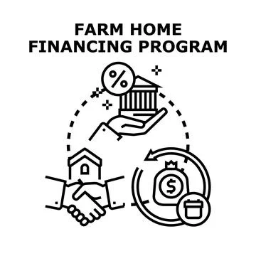 Farm home financing program concept illustration 스톡 일러스트