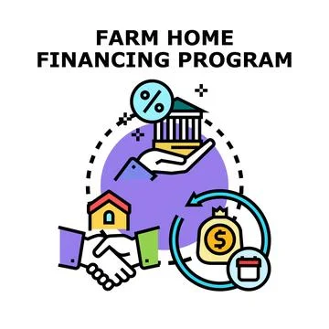 Farm home financing program concept illustration Stock Illustration