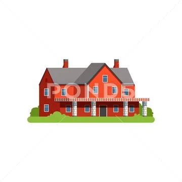 Farm house, countryside life object vector Illustration Stock Illustration