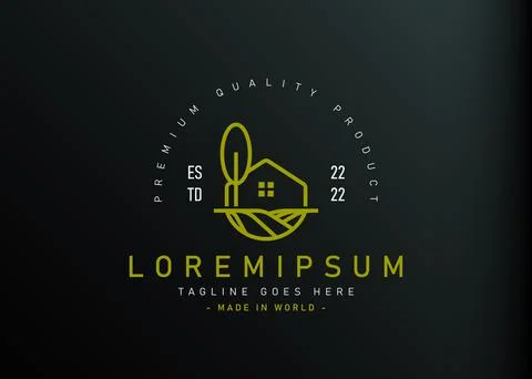 Farm house logo design. Vector illustration of abstract agriculture farm icon Illustration