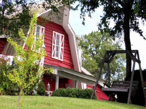 FARM HOUSE MEDIUM LAWN Stock Footage