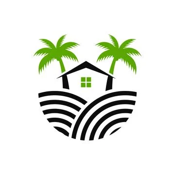 Farm House Vector Logo Design Stock Illustration