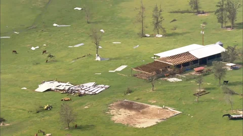 Farm Hurricane Katrina Destruction Stock Footage 37276677