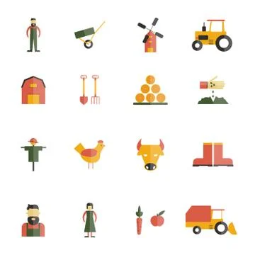 Farm Icon Flat Illustration