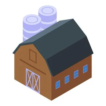 Farm icon isometric vector. Meat shop Illustrazione stock