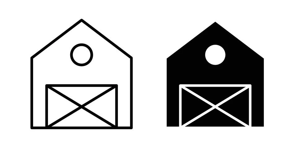 Farm icon pack with silhouette and stroke web icons Stock Illustration