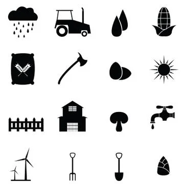 Farm icon set Stock Illustration