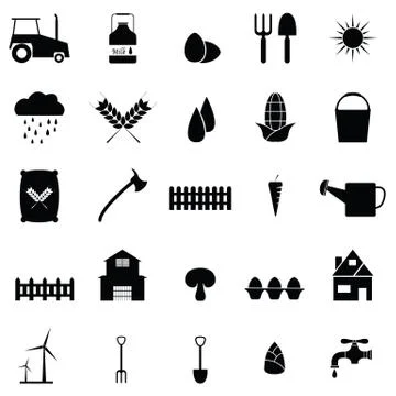 Farm icon set Stock Illustration