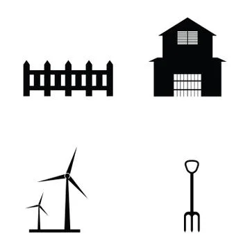 Farm icon set Illustrazione stock
