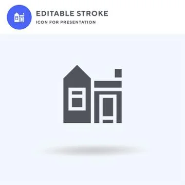 Farm icon vector, filled flat sign, solid pictogram isolated on white, logo Illustrazione stock