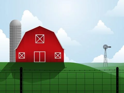 On the farm Stock Illustration