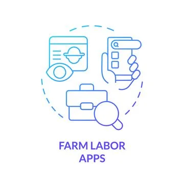 Farm labor apps blue gradient concept icon Stock Illustration