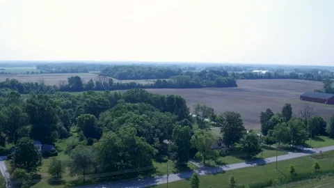 Farm land with trees Stock Footage 112010171