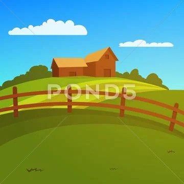 Farm Landscape Stock Illustration