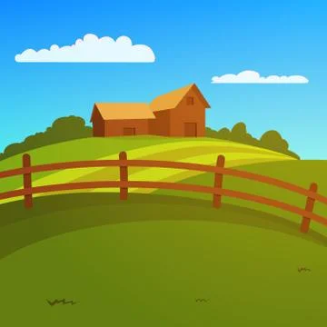 Farm Landscape Stock Illustration
