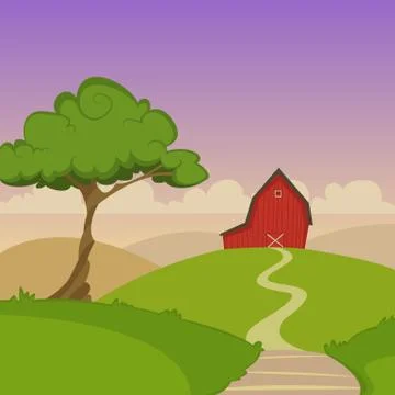 Farm Landscape Illustrazione stock