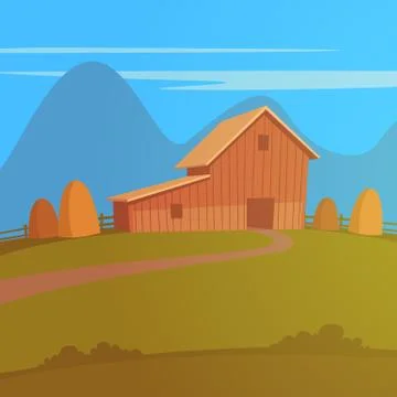 Farm Landscape Stock Illustration