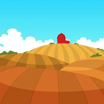 Farm Landscape Stock Illustration