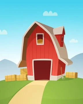 Farm Landscape Stock Illustration