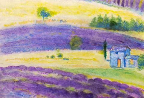 Farm landscape Stock Illustration