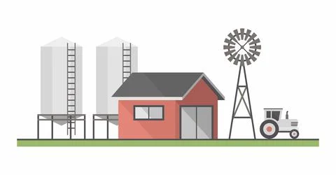 Farm Landscape Stock Illustration