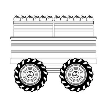 Farm load of boxes with tomatoes design Ilustración de archivo