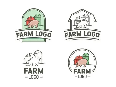 Farm logo set Stock Illustration