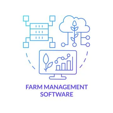 Farm management software blue gradient concept icon 스톡 일러스트