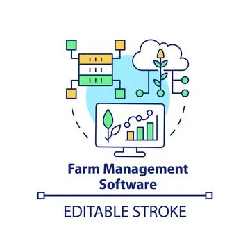Farm management software concept icon Stock-Illustration
