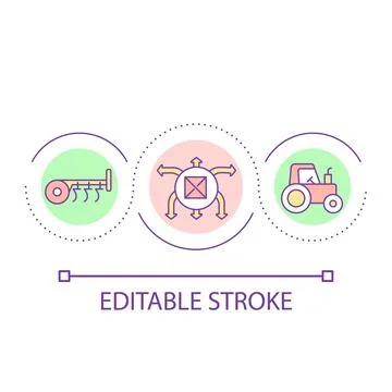 Farm mechanization loop concept icon Stock Illustration