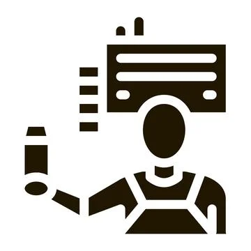 Farm milk worker icon Vector Glyph Illustration Stock Illustration